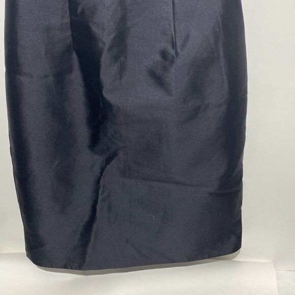 Kay Unger Women's Black Sequined Sheer Satin Sleeveless Sheath Dress Size 6 - Picture 2 of 7